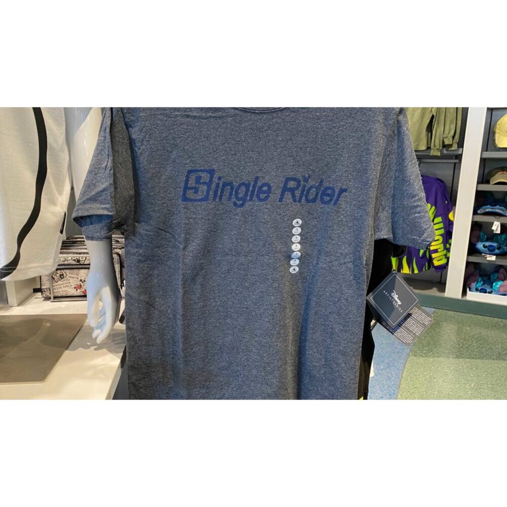 Disney Parks Single Rider Grey T-shirt - Size Med - NWT